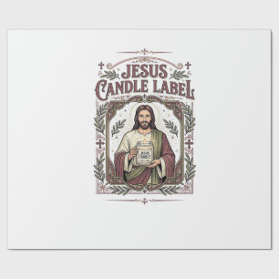 Papel De Presente Rótulo de Vela Jesus Vela Jesus Fé Cristã Vi