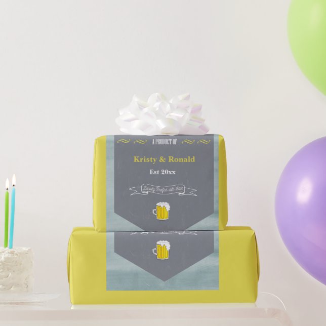 Papel De Presente Rótulo personalizado de cerveja para bebês, Chá en (Presentes para festas)