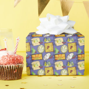 Papel De Presente Rótulos Vintage Laranja Amarelo