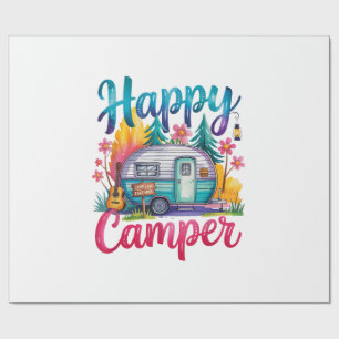 Papel De Presente Roupa de Acampamento Divertida Feliz Reboque de Ca