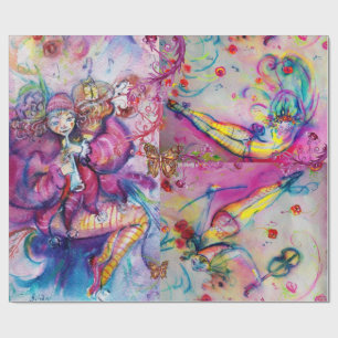 PAPEL DE PRESENTE ROUPA MUSICAL, BORRACHA E PEDRAS FLORAIS