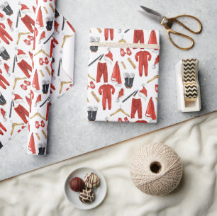 Papel De Presente Roupas Caprichosas do Papai Noel Presente de Natal