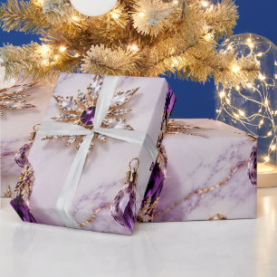 Papel De Presente Roxo Âmbar Jóia Natal