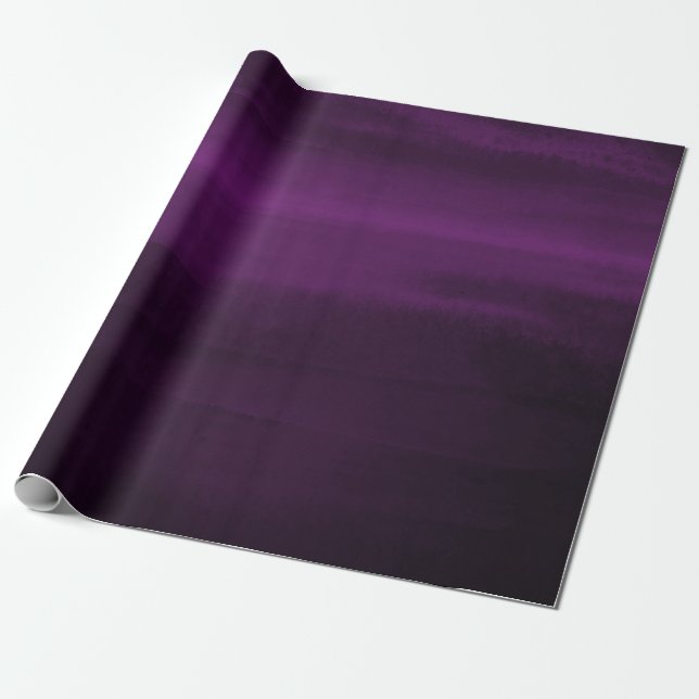 Papel De Presente Roxo Ameixa Moderno Aquarela Chique Elegante (Desenrolado)