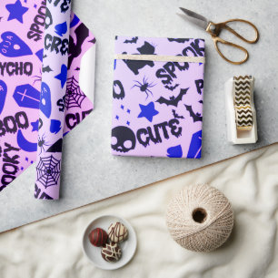 Papel De Presente Roxo, Azul e Negro, Bonito e Divertido