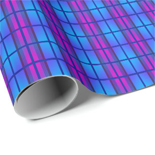 Papel De Presente Roxo Azul Neon