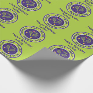 Papel De Presente Roxo - Comida verde, dormir, jogar tênis, nome pr