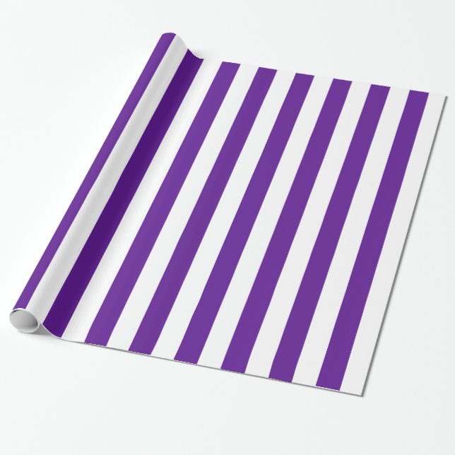 Papel De Presente Roxo de ameixa e Listras Brancas (Desenrolado)
