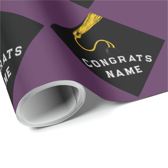 Papel De Presente Roxo de Graduação (Ponta do rolo)