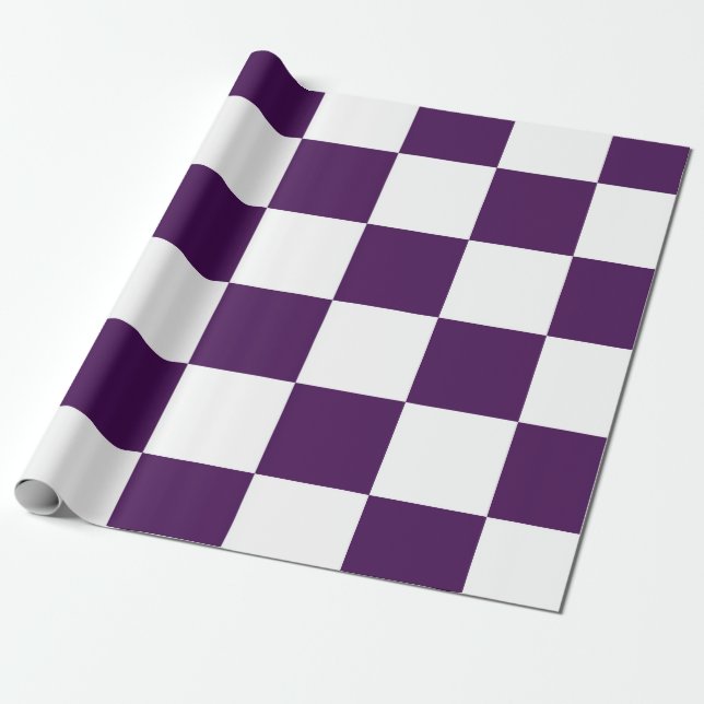 Papel De Presente Roxo e branco verificados (Desenrolado)