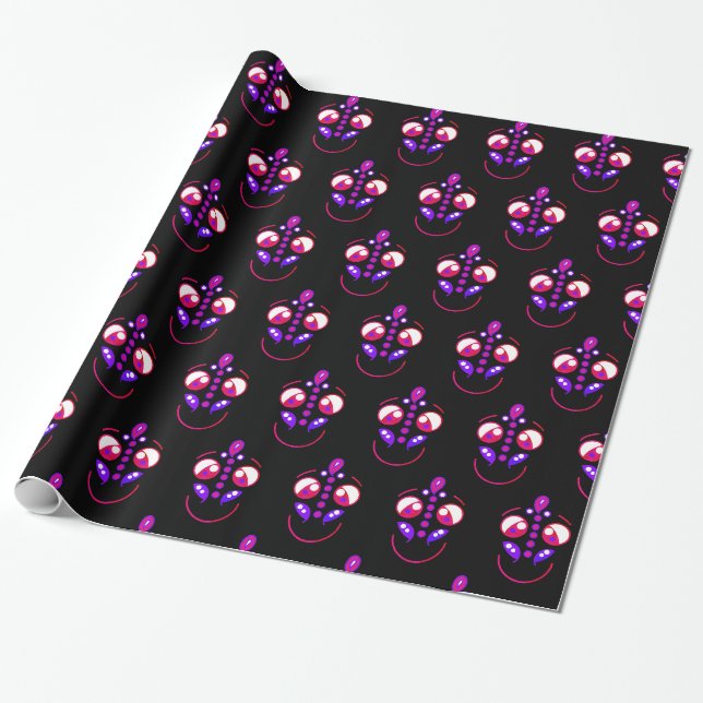 Papel De Presente Roxo e preto (Desenrolado)