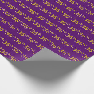 Papel De Presente Roxo, evento do ouro 36th do falso (Trinta-Sexto)
