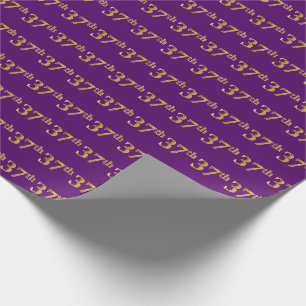 Papel De Presente Roxo, evento do ouro 37th do falso (Trinta-Sétimo
