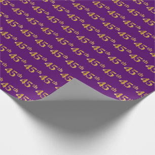 Papel De Presente Roxo, evento do ouro 45th do falso