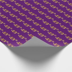 Papel De Presente Roxo, evento do ouro 49th do falso (Quarenta-Nono)