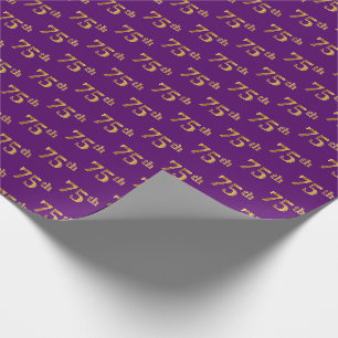 Papel De Presente Roxo, evento do ouro 75th do falso