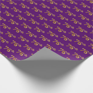 Papel De Presente Roxo, evento do ouro 76th do falso (Setenta-Sexto)