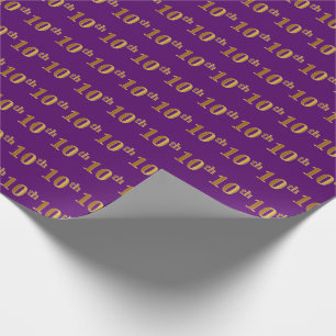 Papel De Presente Roxo, evento do ouro do falso 10o (décimo)