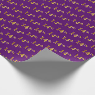Papel De Presente Roxo, evento do ouro do falso 14o (décimo quarto)