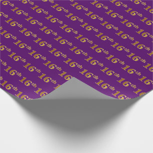 Papel De Presente Roxo, evento do ouro do falso 16o (décimo sexto)