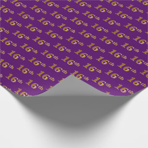 Papel De Presente Roxo, evento do ouro do falso 16o (décimo sexto)