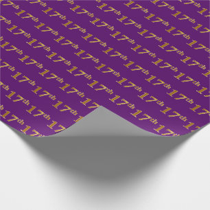Papel De Presente Roxo, evento do ouro do falso 17o (décimo sétimo