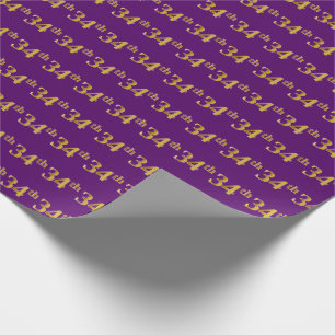 Papel De Presente Roxo, evento do ouro do falso 34o (trigésimo