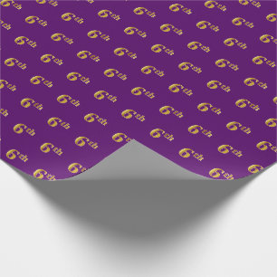 Papel De Presente Roxo, evento do ouro do falso 6o (sexto)