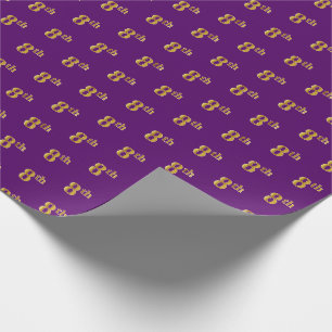 Papel De Presente Roxo, evento do ouro do falso 8o (oitavo)