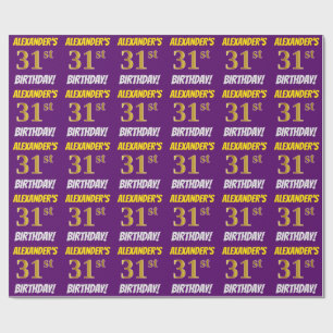 Papel De Presente Roxo, falso/ouro de imitação, "3ø ANIVERSÁRIO 