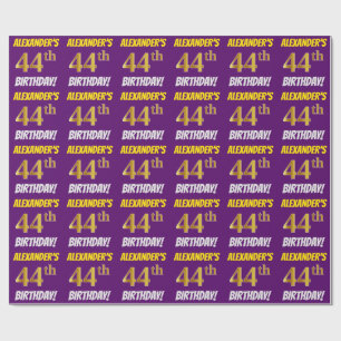 Papel De Presente Roxo, falso/ouro de imitação, "44o ANIVERSÁRIO 
