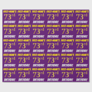 Papel De Presente Roxo, falso/ouro de imitação, "73rd ANIVERSÁRIO