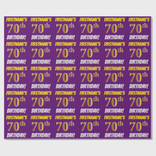 Papel De Presente Roxo, falso/ouro de imitação, do "ANIVERSÁRIO 7