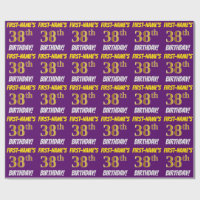 Roxo, Faux/Imitação Dourada, "38º ANIVERSÁRIO"
