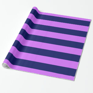 Papel De Presente Roxo Lilac, Marinho Azul XL Stripes Padrão V