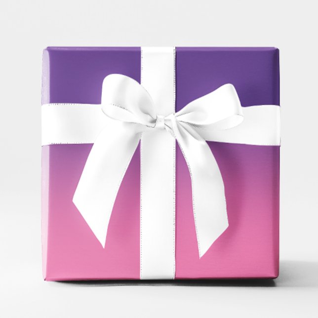 Papel De Presente Roxo Moderno e Ombre Rosa (Modern Purple and Pink Ombre Wrapping Paper)