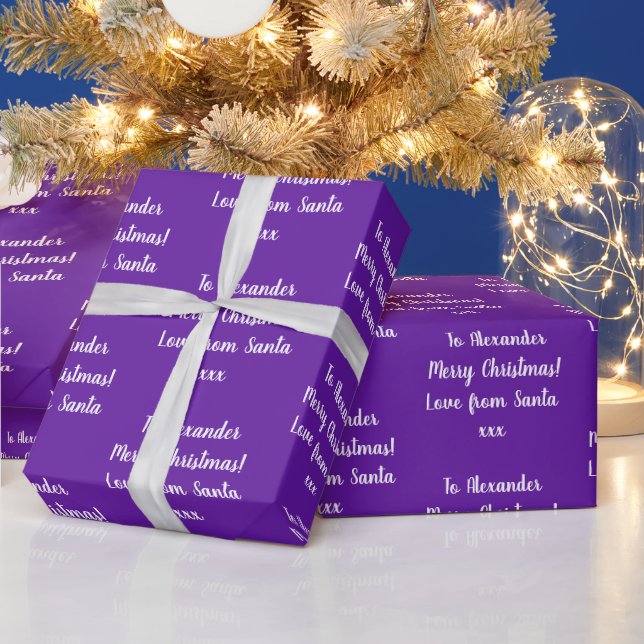 Papel De Presente Roxo Name Love from Papai noel Christmas (Feriados)