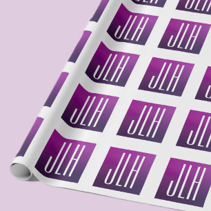 Papel De Presente Roxo Ombre & Inicial Branco ou outro Texto