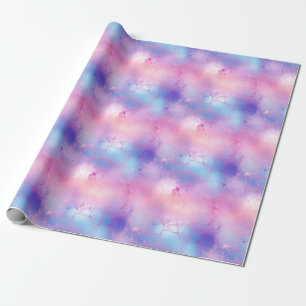 Papel De Presente Roxo Pastel, Azul e Rosa Abstrato