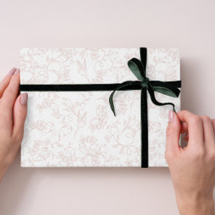 Papel De Presente Roxo Personalizado Pink Allure Blush Padrão Femini