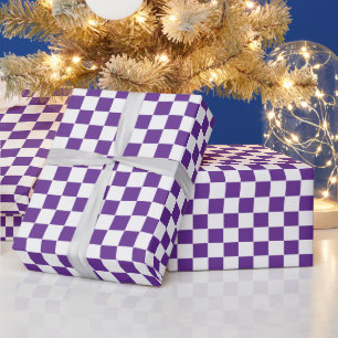 Papel De Presente Roxo Real e Branco Verificados
