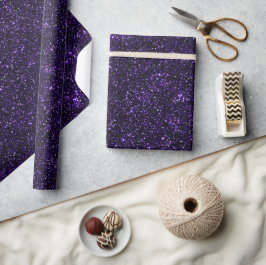 Papel De Presente Roxo Real Glitter Preto Padrão