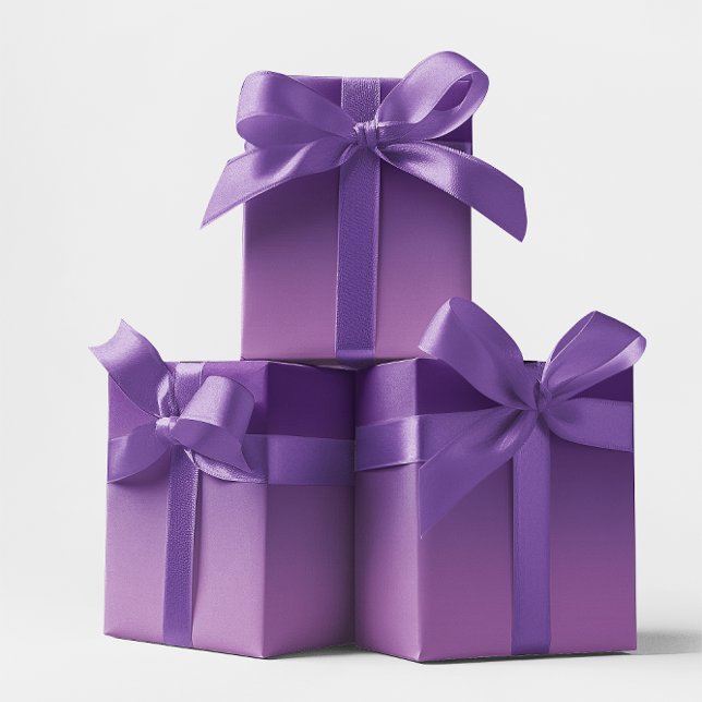 Papel De Presente Roxo Real Moderno e Lavanda Ombre (Modern Royal Purple and Lavender Ombre Wrapping Paper)