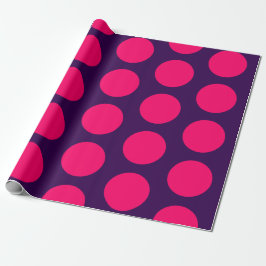 Papel De Presente roxo & rosa quente bolinhas de aniversário