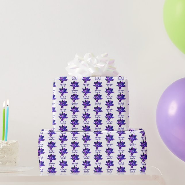 Papel De Presente Roxo Roxo-Espiritual Flor Nam Myoho Renge Kyo (Presentes para festas)