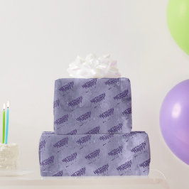 Papel De Presente Roxo Stain Birthday