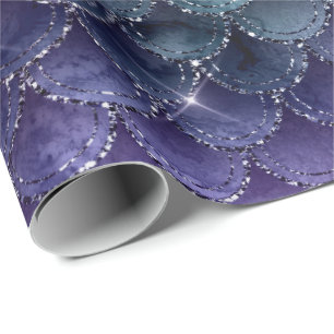 Papel De Presente Roxo violeta do marinho da cerceta do brilho das