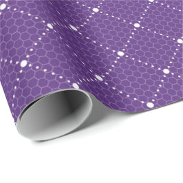 Papel De Presente Roxo Violeta Renda Delicada Treliça Branca Elegant