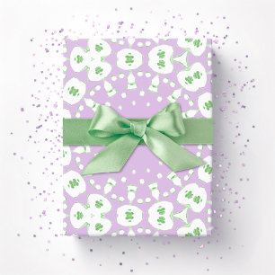 Papel De Presente Roxy Jaguar Links em Lilás e Verde