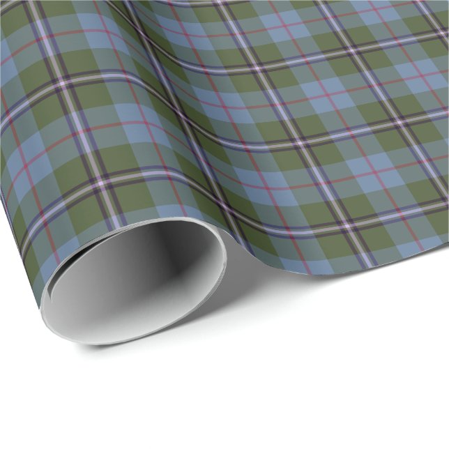 Papel De Presente Royal Deeside Scotland Tartan Light Blue Xadrez (Ponta do rolo)